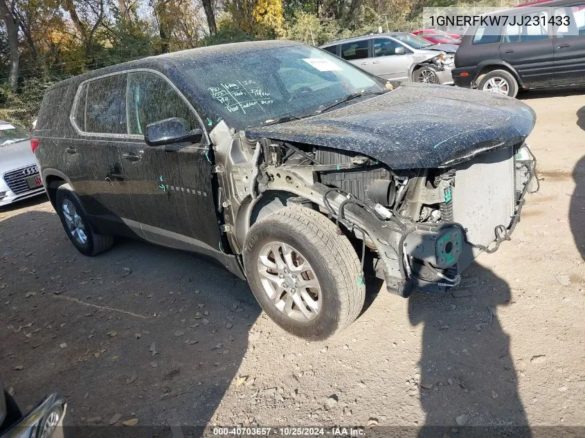 2018 Chevrolet Traverse Ls VIN: 1GNERFKW7JJ231433 Lot: 40703657