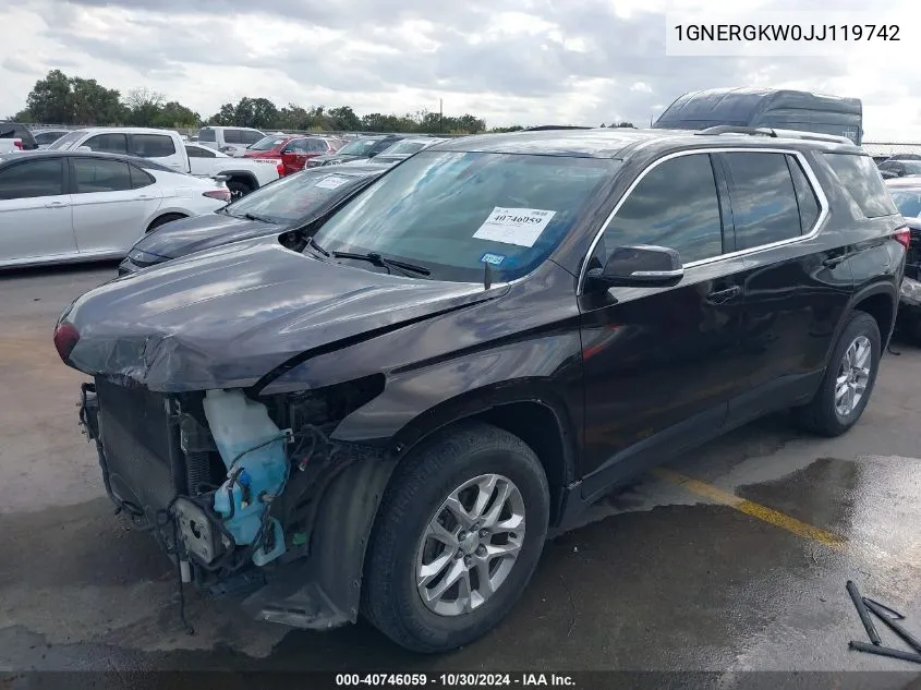 1GNERGKW0JJ119742 2018 Chevrolet Traverse 1Lt