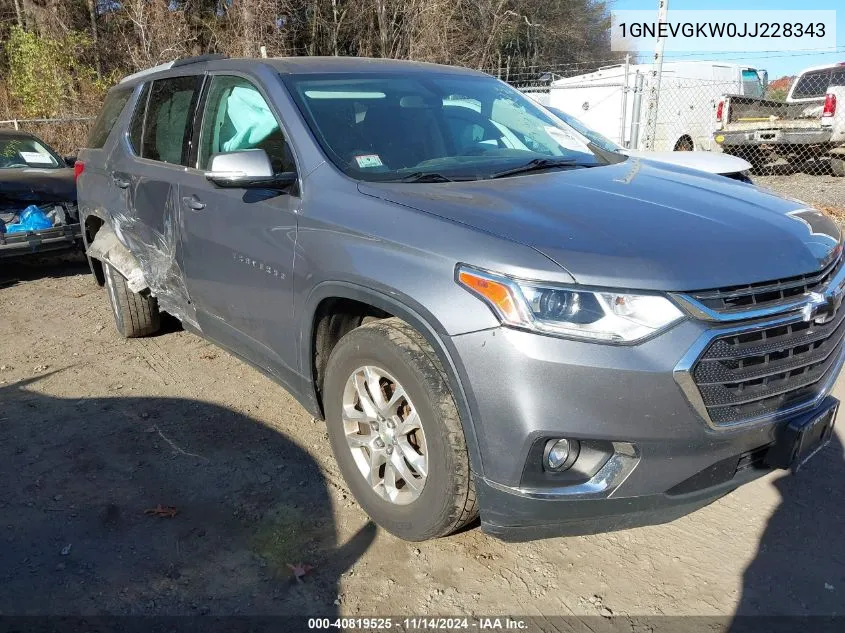 2018 Chevrolet Traverse 1Lt VIN: 1GNEVGKW0JJ228343 Lot: 40819525