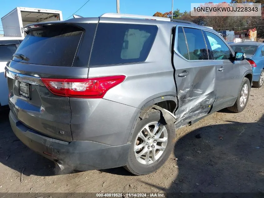 2018 Chevrolet Traverse 1Lt VIN: 1GNEVGKW0JJ228343 Lot: 40819525