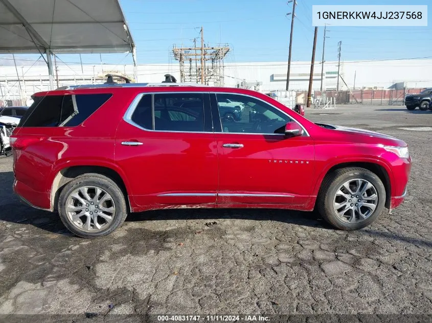 2018 Chevrolet Traverse Premier VIN: 1GNERKKW4JJ237568 Lot: 40831747