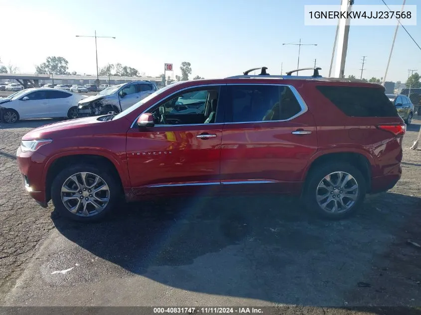 2018 Chevrolet Traverse Premier VIN: 1GNERKKW4JJ237568 Lot: 40831747