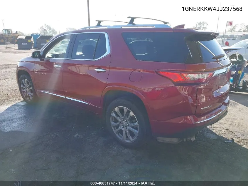 2018 Chevrolet Traverse Premier VIN: 1GNERKKW4JJ237568 Lot: 40831747