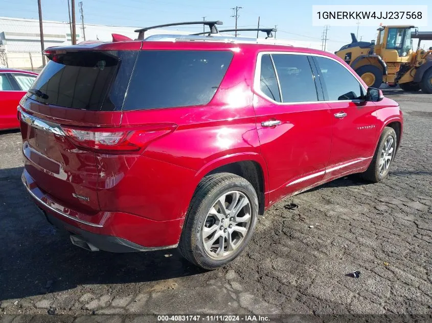 2018 Chevrolet Traverse Premier VIN: 1GNERKKW4JJ237568 Lot: 40831747