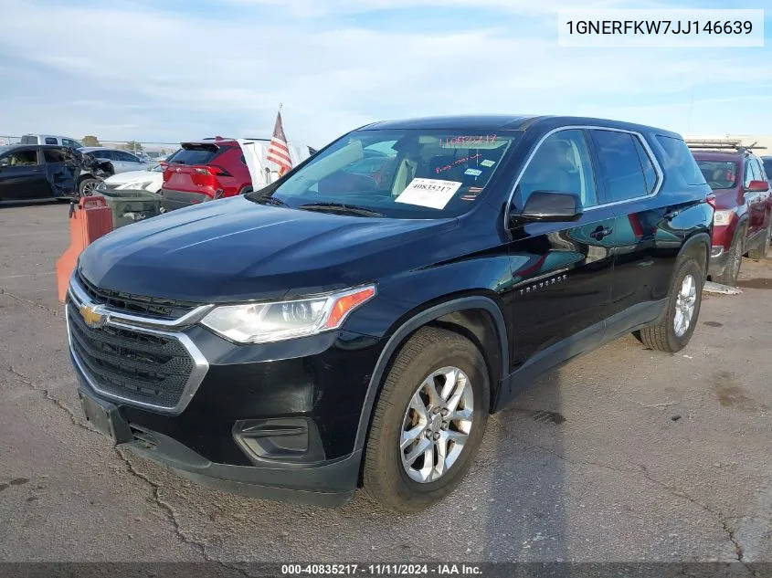 2018 Chevrolet Traverse Ls VIN: 1GNERFKW7JJ146639 Lot: 40835217