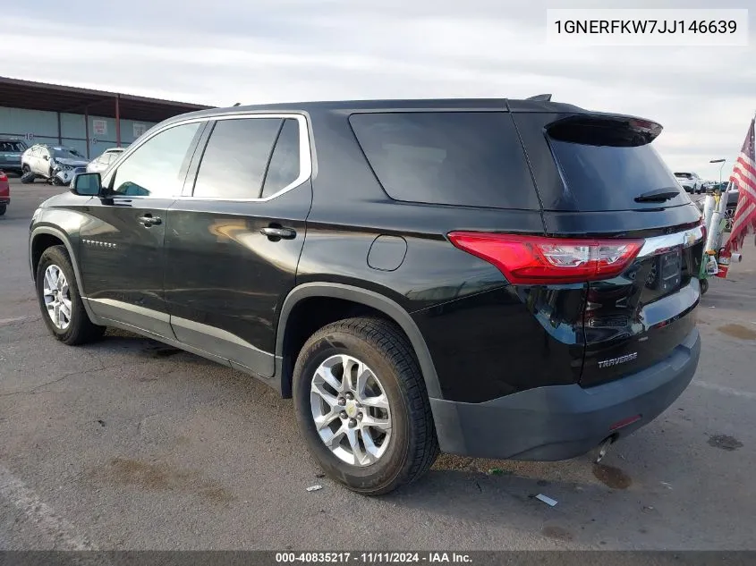 2018 Chevrolet Traverse Ls VIN: 1GNERFKW7JJ146639 Lot: 40835217