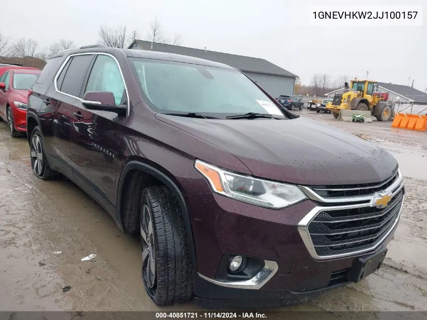 2018 Chevrolet Traverse 3Lt VIN: 1GNEVHKW2JJ100157 Lot: 40851721