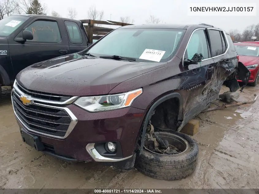 2018 Chevrolet Traverse 3Lt VIN: 1GNEVHKW2JJ100157 Lot: 40851721