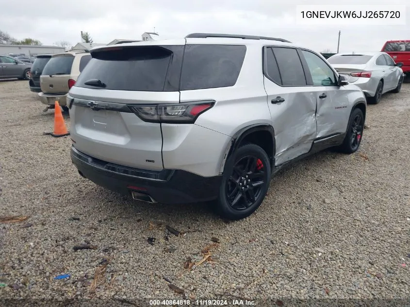 2018 Chevrolet Traverse Premier VIN: 1GNEVJKW6JJ265720 Lot: 40864818