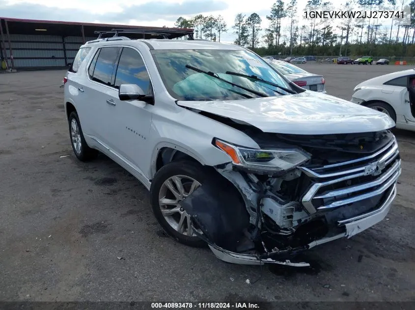 2018 Chevrolet Traverse High Country VIN: 1GNEVKKW2JJ273741 Lot: 40893478