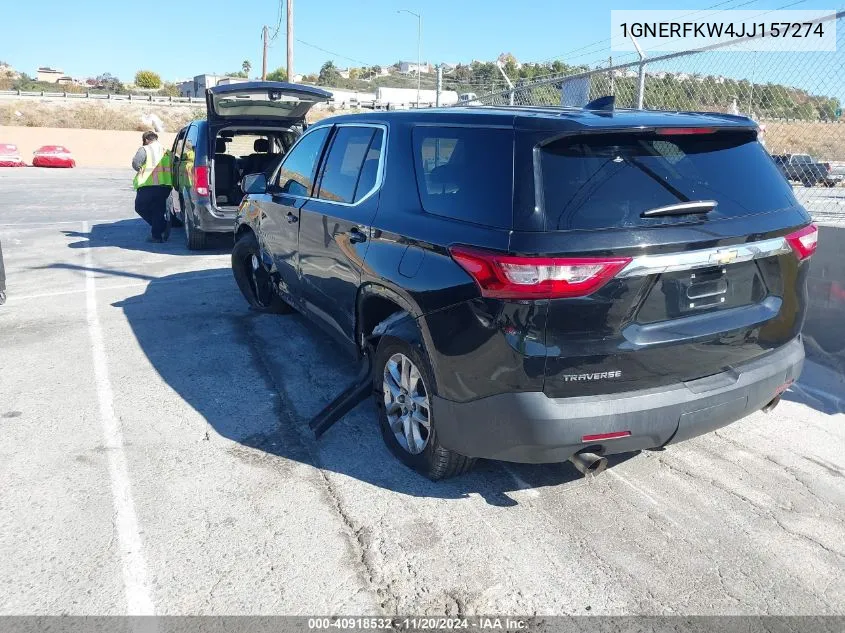 2018 Chevrolet Traverse Ls VIN: 1GNERFKW4JJ157274 Lot: 40918532