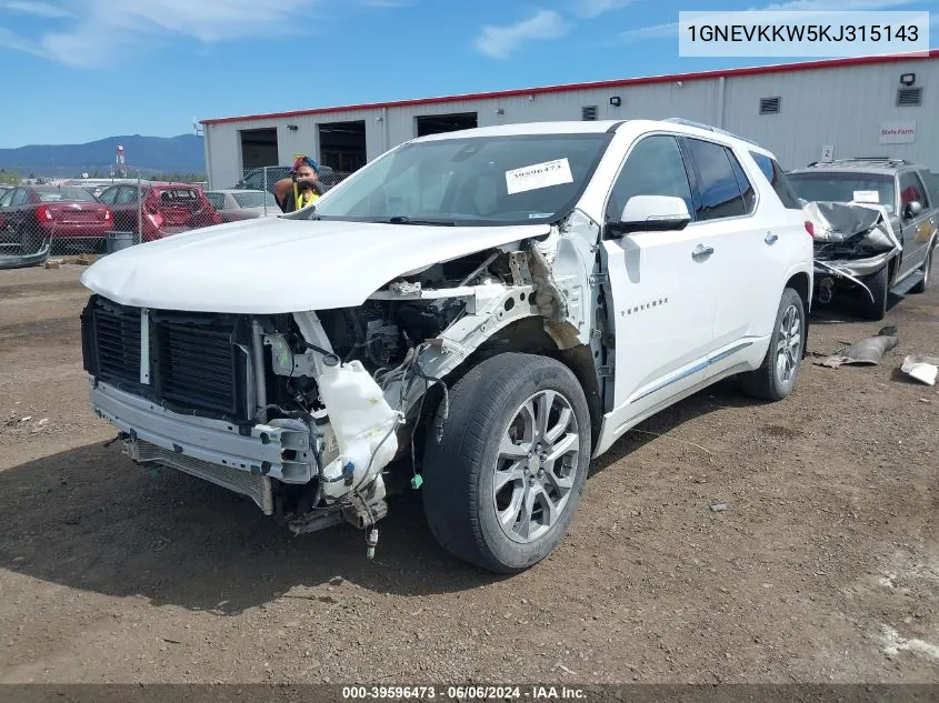 2019 Chevrolet Traverse Premier VIN: 1GNEVKKW5KJ315143 Lot: 39596473