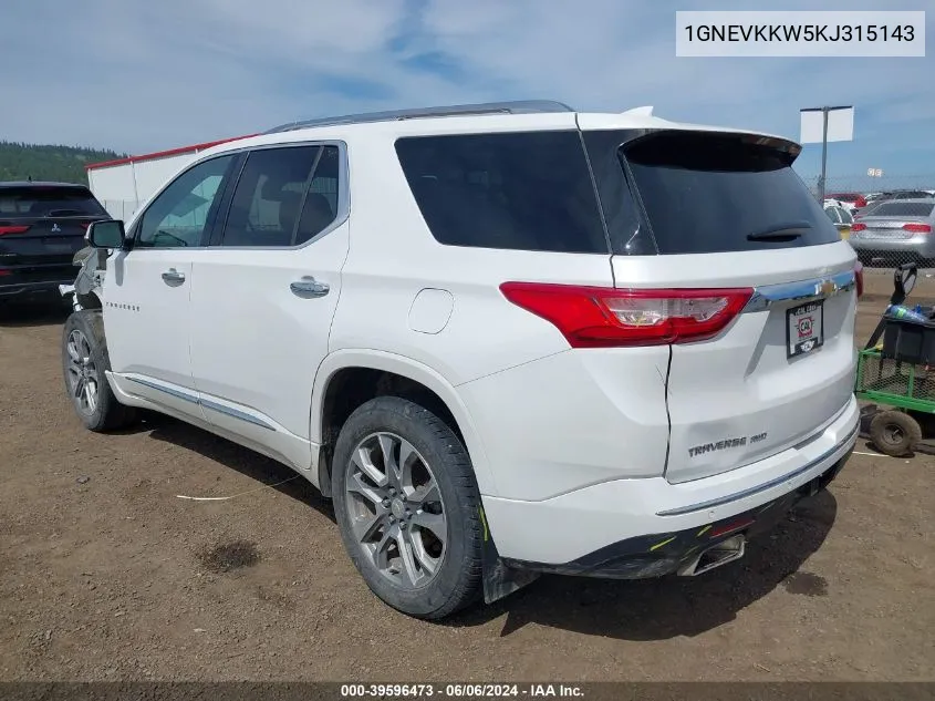 1GNEVKKW5KJ315143 2019 Chevrolet Traverse Premier