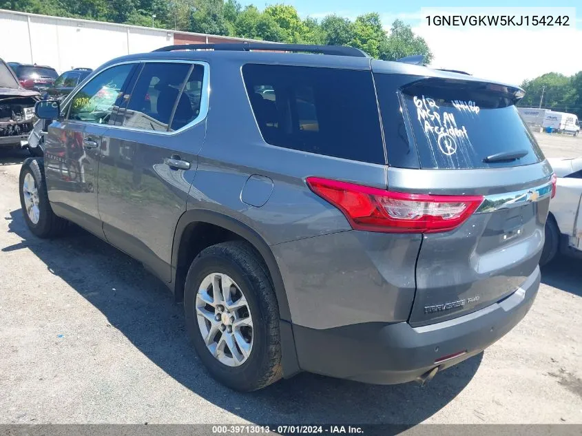 2019 Chevrolet Traverse 1Lt VIN: 1GNEVGKW5KJ154242 Lot: 39713013