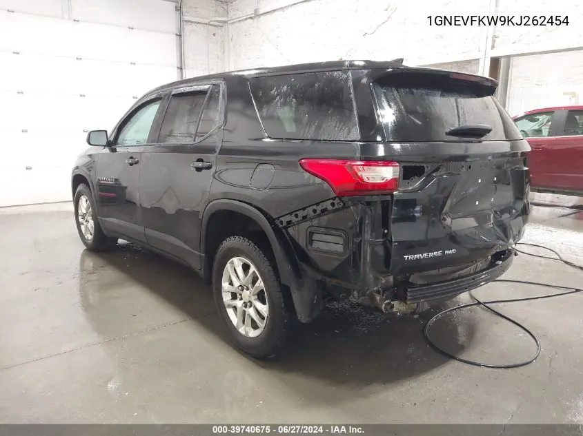 2019 Chevrolet Traverse Ls VIN: 1GNEVFKW9KJ262454 Lot: 39740675