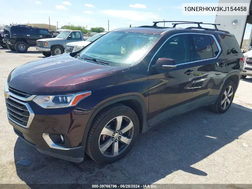 2019 Chevrolet Traverse 3Lt VIN: 1GNERHKW3KJ154458 Lot: 39766796