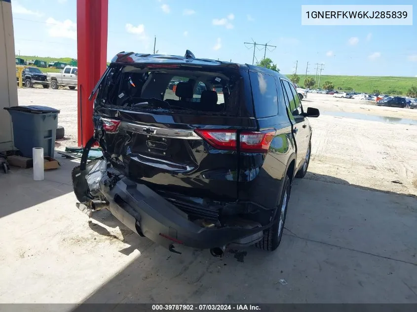 2019 Chevrolet Traverse Ls VIN: 1GNERFKW6KJ285839 Lot: 39787902