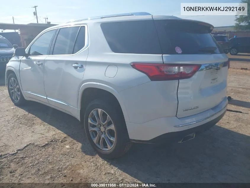 2019 Chevrolet Traverse Premier VIN: 1GNERKKW4KJ292149 Lot: 39811958