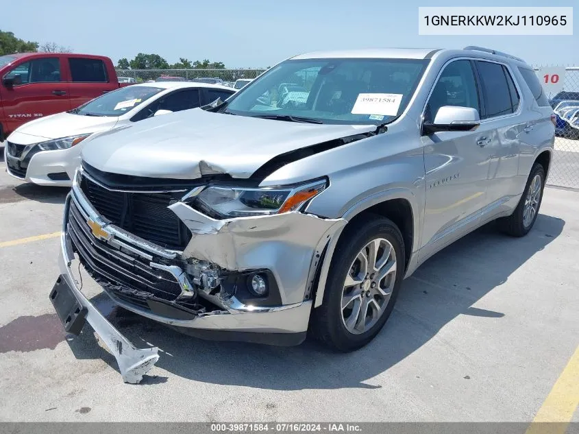 2019 Chevrolet Traverse Premier VIN: 1GNERKKW2KJ110965 Lot: 39871584