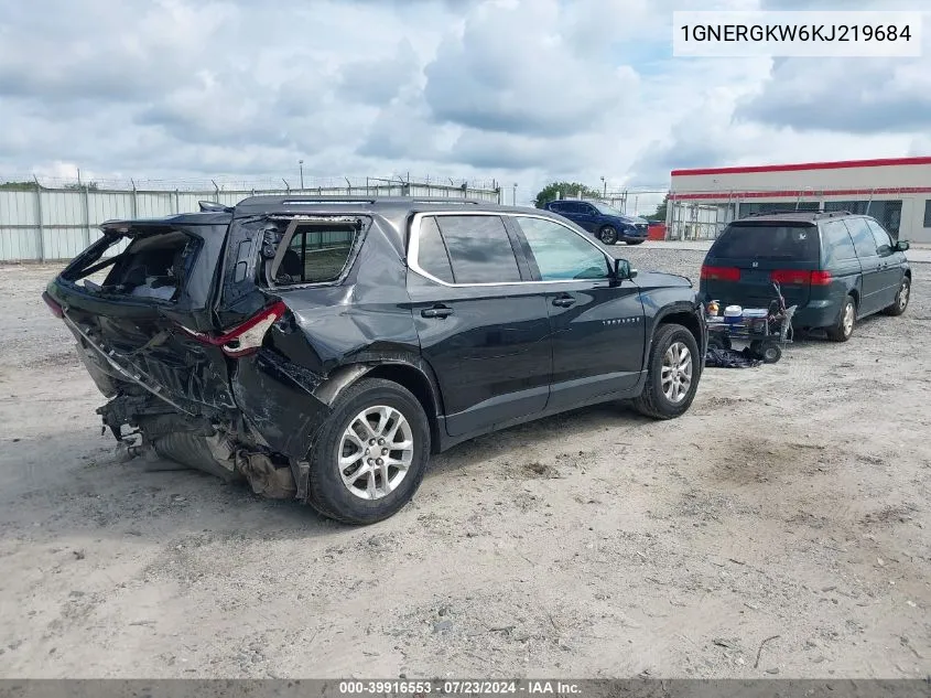 2019 Chevrolet Traverse 1Lt VIN: 1GNERGKW6KJ219684 Lot: 39916553