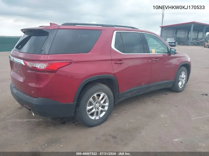 1GNEVHKW0KJ170533 2019 Chevrolet Traverse 3Lt