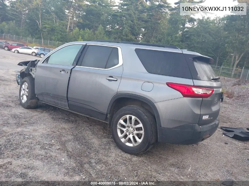 1GNEVGKWXKJ111032 2019 Chevrolet Traverse 1Lt