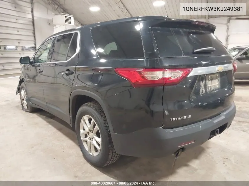 2019 Chevrolet Traverse Ls VIN: 1GNERFKW3KJ249381 Lot: 40028667