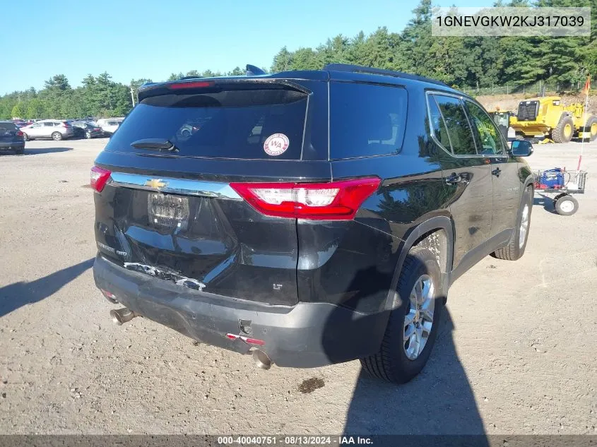 2019 Chevrolet Traverse 1Lt VIN: 1GNEVGKW2KJ317039 Lot: 40040751