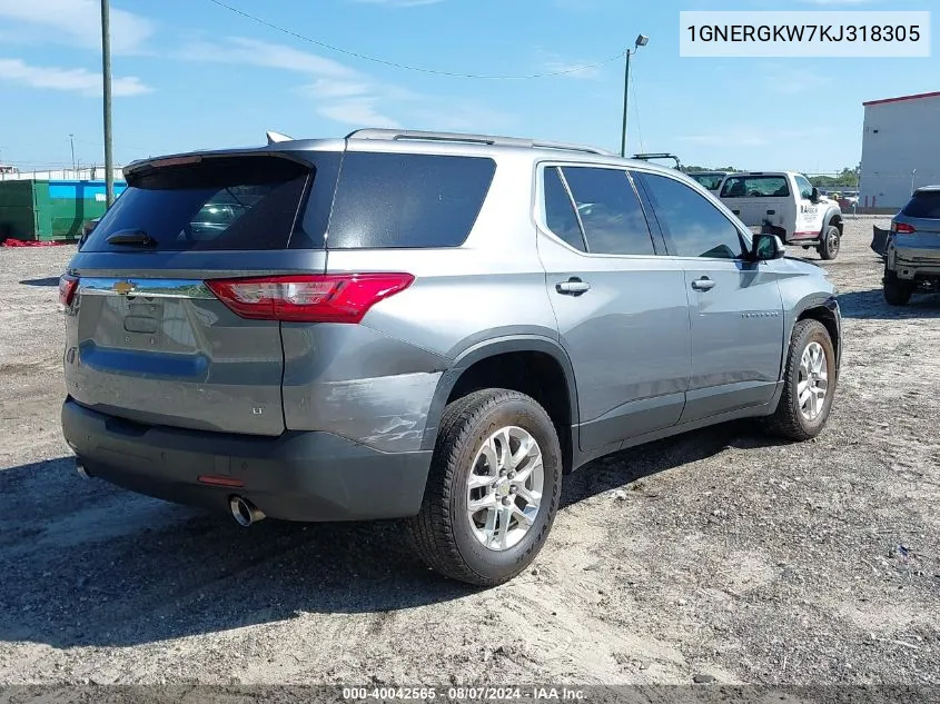 2019 Chevrolet Traverse 1Lt VIN: 1GNERGKW7KJ318305 Lot: 40042565