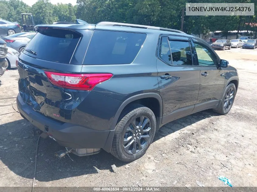 1GNEVJKW4KJ254376 2019 Chevrolet Traverse Rs