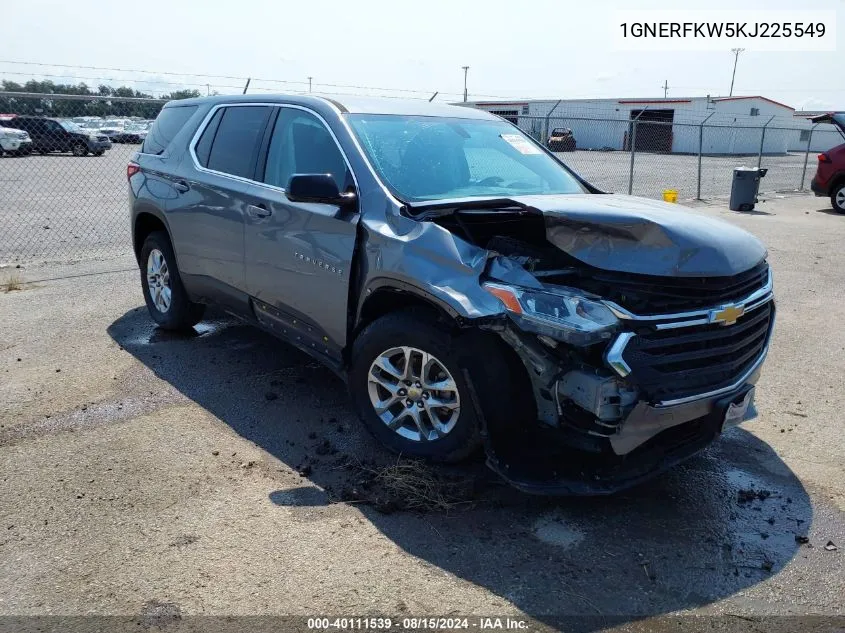 2019 Chevrolet Traverse Ls VIN: 1GNERFKW5KJ225549 Lot: 40111539