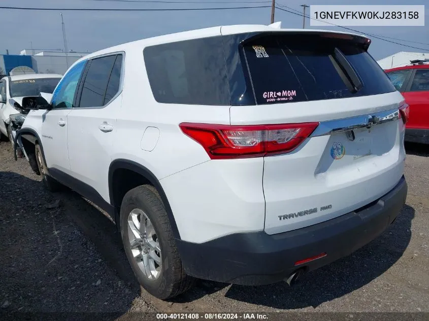 1GNEVFKW0KJ283158 2019 Chevrolet Traverse Ls