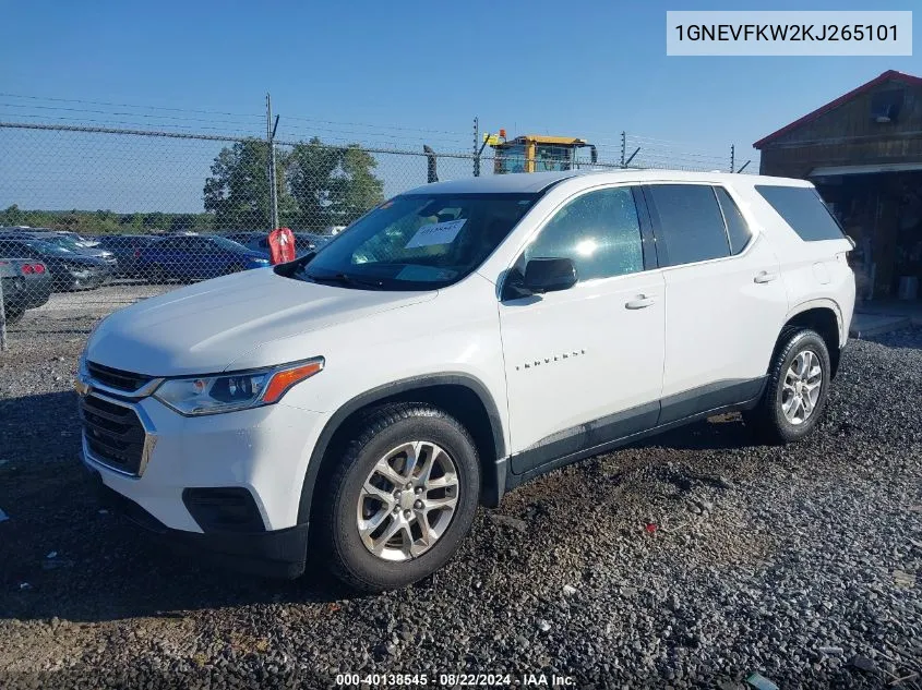 1GNEVFKW2KJ265101 2019 Chevrolet Traverse Ls