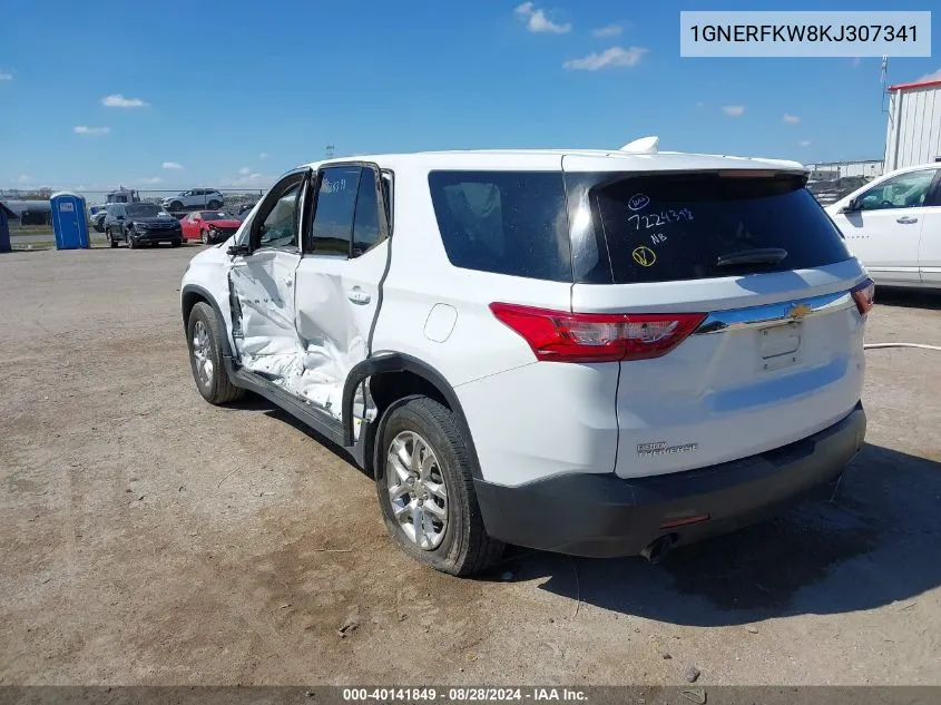 2019 Chevrolet Traverse Ls VIN: 1GNERFKW8KJ307341 Lot: 40141849