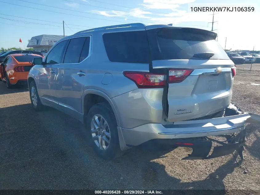 2019 Chevrolet Traverse Premier VIN: 1GNERKKW7KJ106359 Lot: 40205428