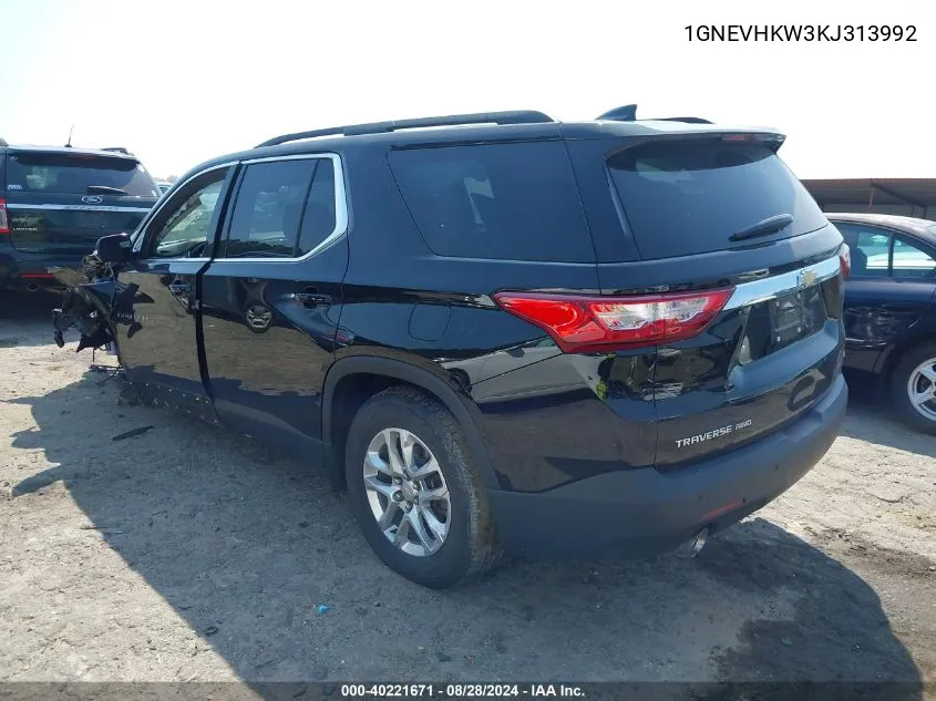 1GNEVHKW3KJ313992 2019 Chevrolet Traverse 3Lt