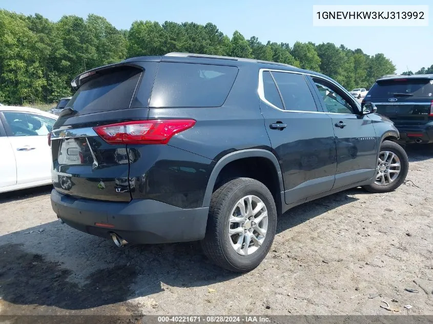 2019 Chevrolet Traverse 3Lt VIN: 1GNEVHKW3KJ313992 Lot: 40221671