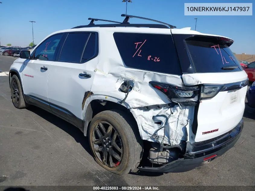 2019 Chevrolet Traverse Premier VIN: 1GNERKKW6KJ147937 Lot: 40225083