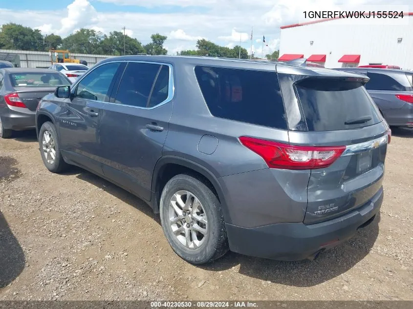 2019 Chevrolet Traverse Ls VIN: 1GNERFKW0KJ155524 Lot: 40230530