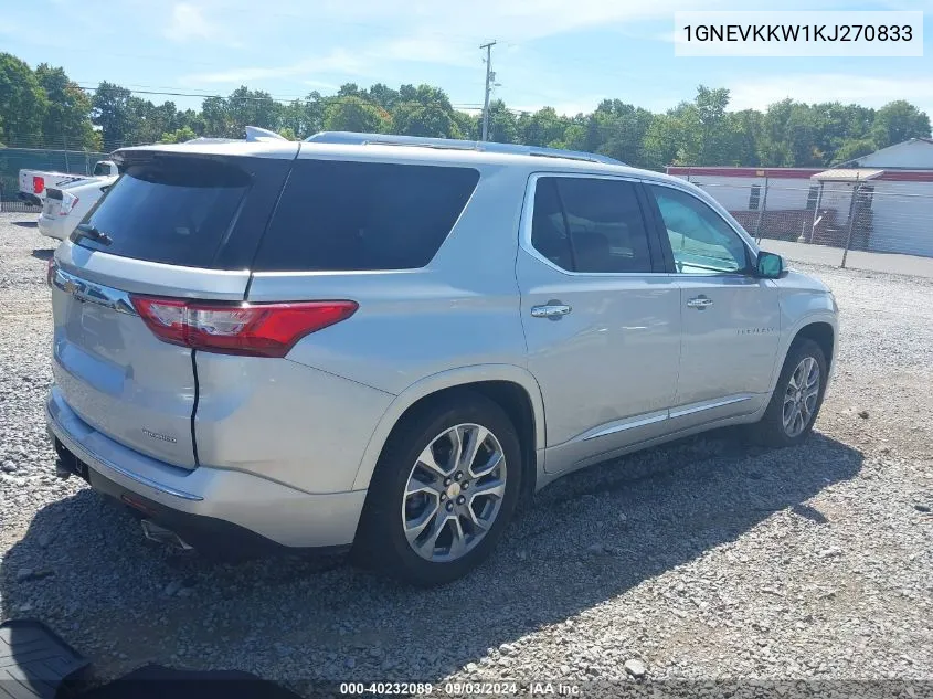 2019 Chevrolet Traverse Premier VIN: 1GNEVKKW1KJ270833 Lot: 40232089