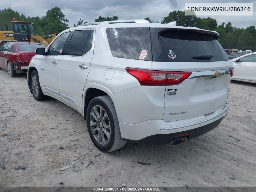 2019 Chevrolet Traverse Premier VIN: 1GNERKKW9KJ286346 Lot: 40240531