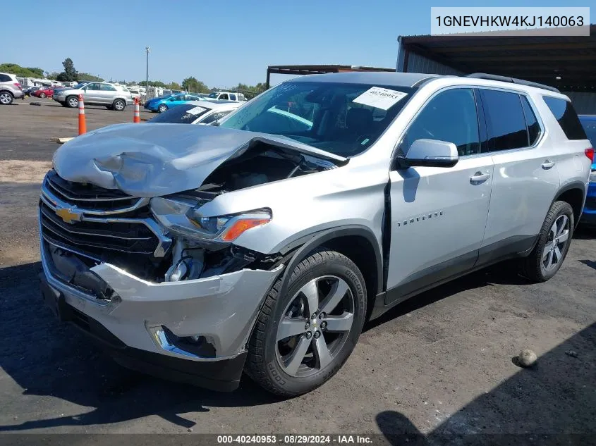 2019 Chevrolet Traverse 3Lt VIN: 1GNEVHKW4KJ140063 Lot: 40240953