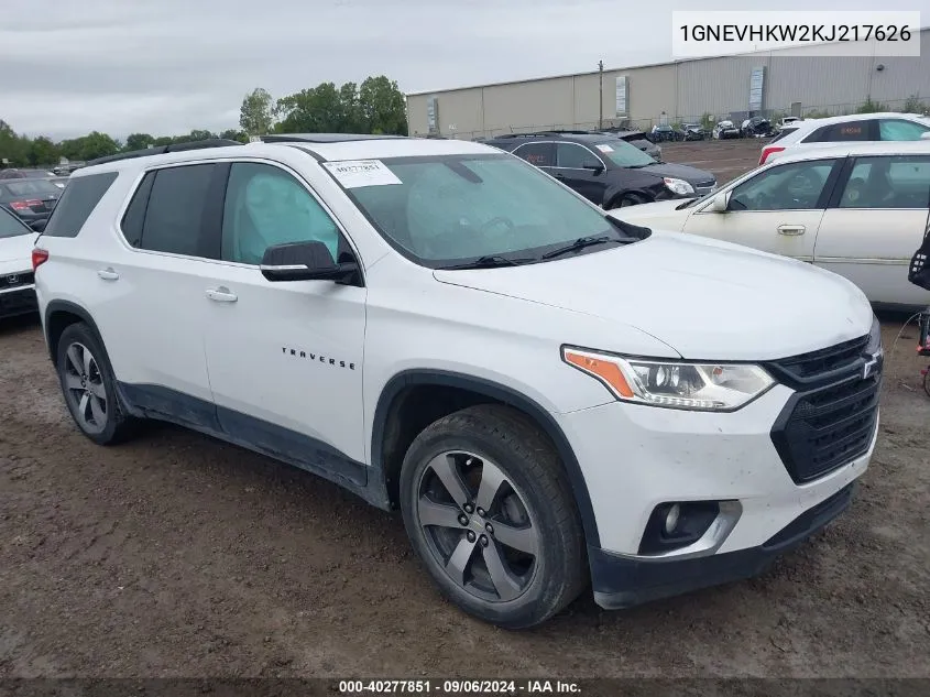 2019 Chevrolet Traverse 3Lt VIN: 1GNEVHKW2KJ217626 Lot: 40277851