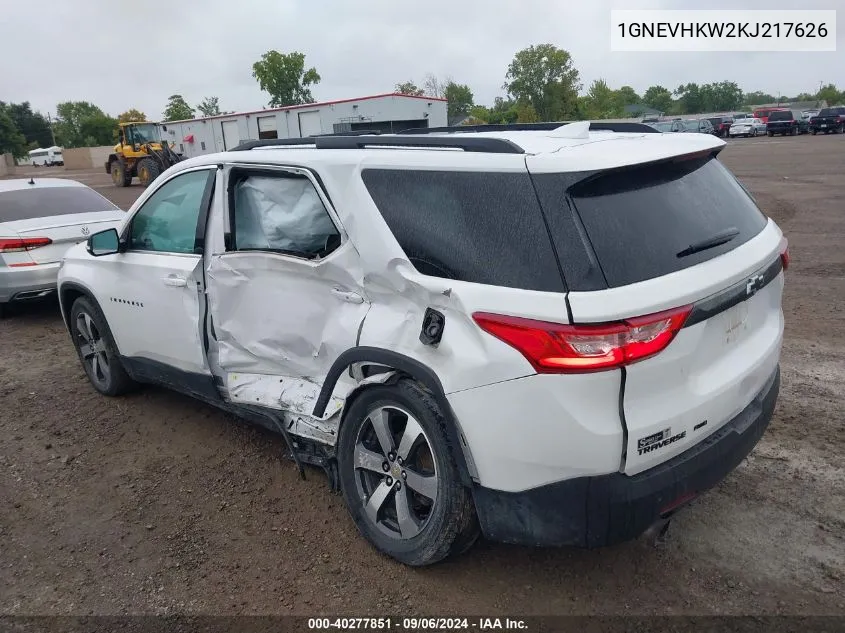 2019 Chevrolet Traverse 3Lt VIN: 1GNEVHKW2KJ217626 Lot: 40277851