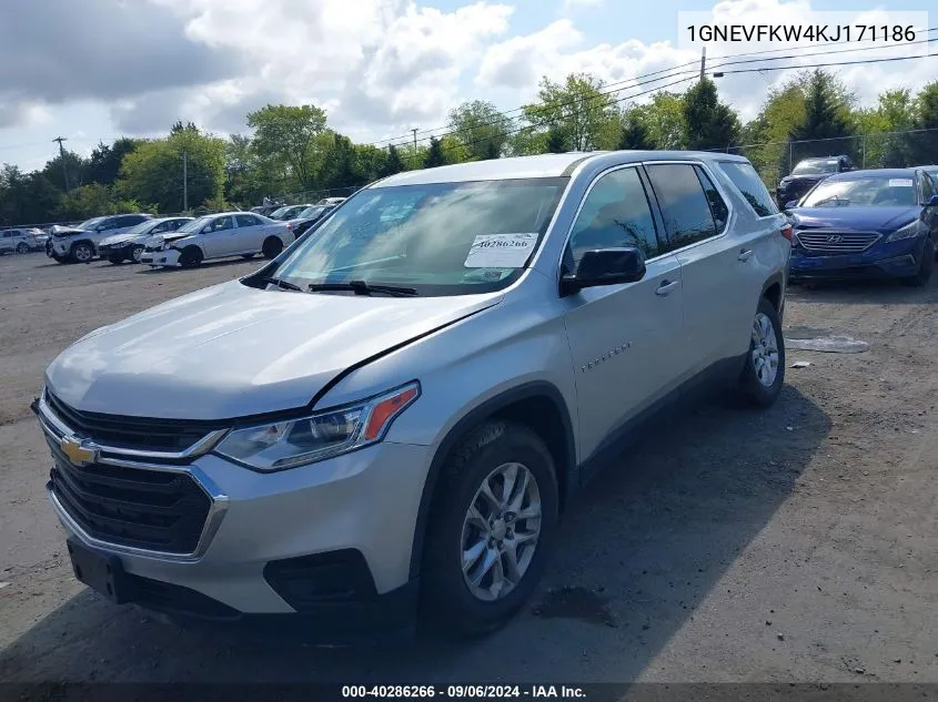 2019 Chevrolet Traverse Ls VIN: 1GNEVFKW4KJ171186 Lot: 40286266