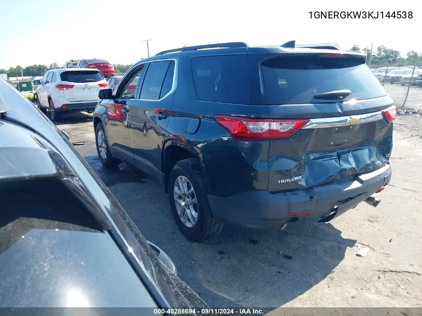 1GNERGKW3KJ144538 2019 Chevrolet Traverse 1Lt