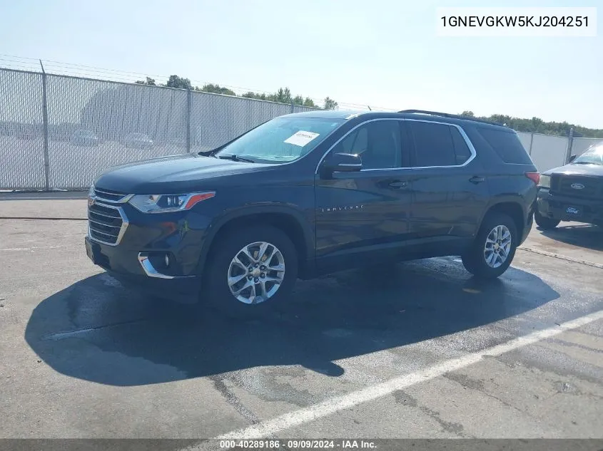 1GNEVGKW5KJ204251 2019 Chevrolet Traverse 1Lt