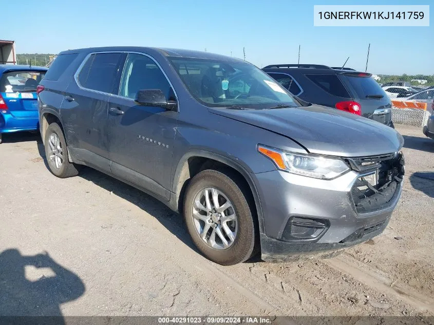 2019 Chevrolet Traverse Ls VIN: 1GNERFKW1KJ141759 Lot: 40291023