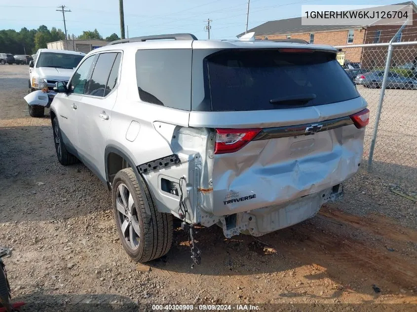 2019 Chevrolet Traverse Lt Leather VIN: 1GNERHKW6KJ126704 Lot: 40300908