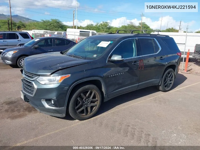 1GNERGKW4KJ221594 2019 Chevrolet Traverse 1Lt